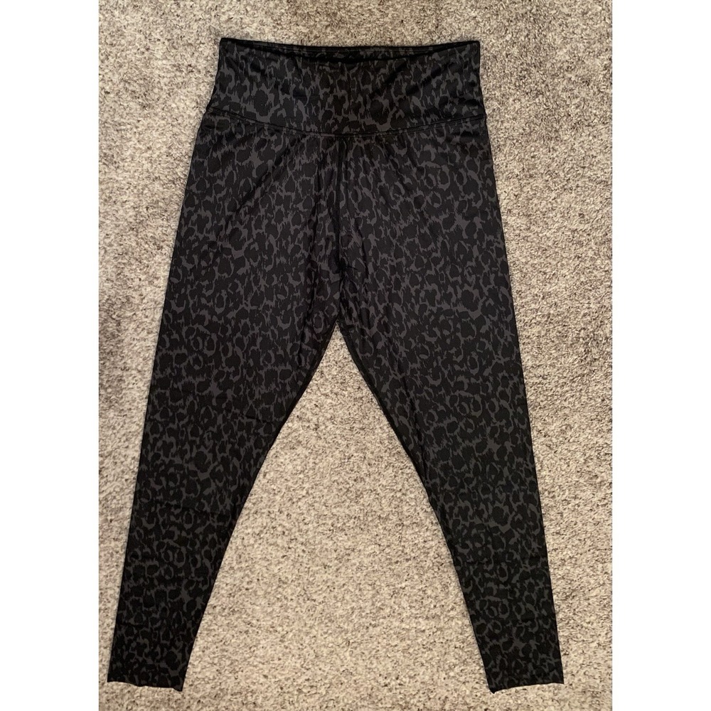 Leopard Print Leggings Women's Size M Black/Gray‎ Yoga Pants